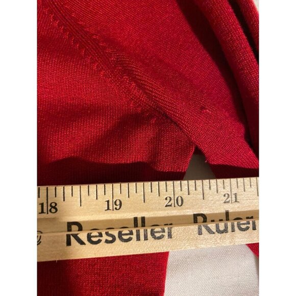 Judith Hart Collection Red Beaded Long Sleeve Top XL Viscose Silk Blend Sweater - Picture 9 of 9